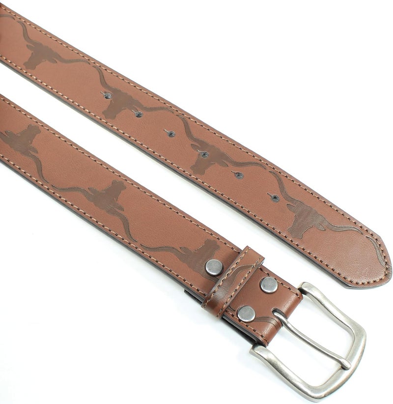 BC Belts حزام جلد بقر طويل مع مشبك معدني بعرض 1.5" مع أزرار - بقر غربي - Image 5